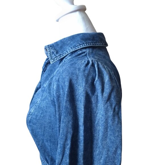 Anthropologie Size 2 Cassidy Denim Mini Dress 3/4 Sleeve Boho Collared Festival - Picture 4 of 9
